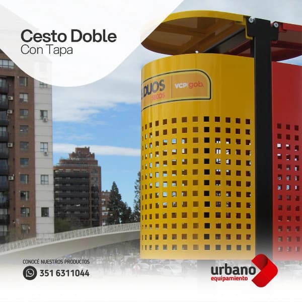 Cesto DOBLE c/tapa - Imagen 1
