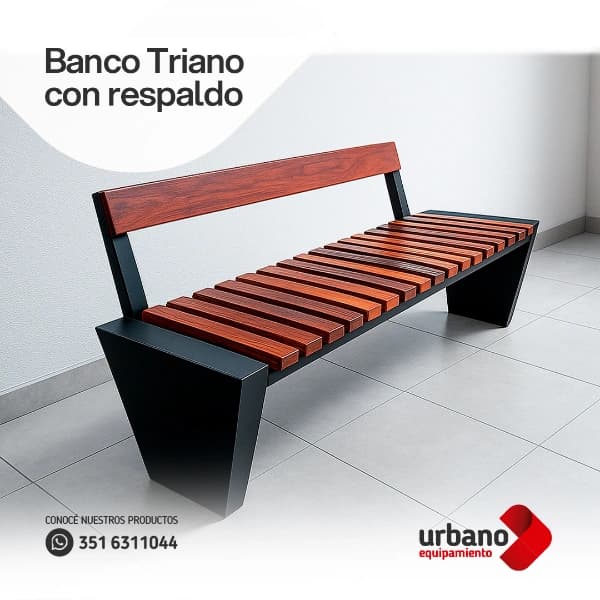 Banco Triano con Respaldo - Imagen 1